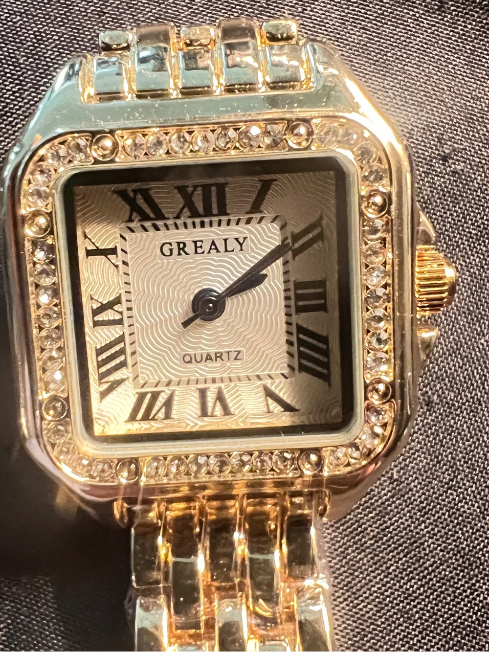 Gold-Tone Women's Crystal Accent Bracelet Watch